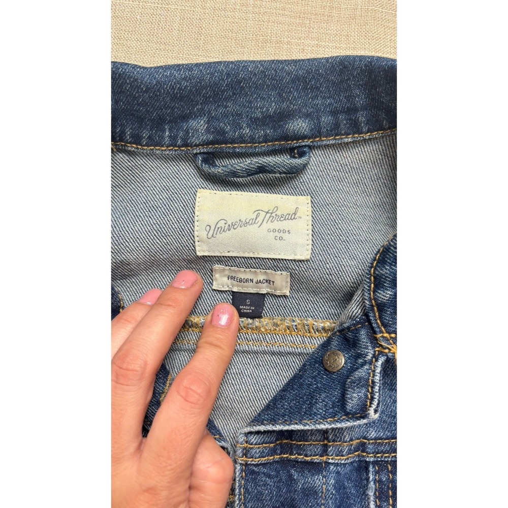 Universal Thread Jean Jacket Womens Size Small Button Front Dark Wash‎ Stretch - Picture 5 of 14
